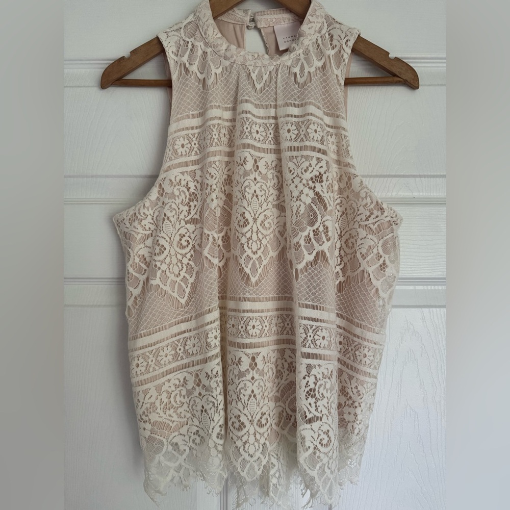 Women's LC Lauren Conrad Mock Neck Lace Top